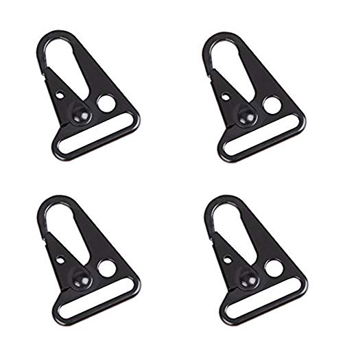 1" 1.25" 1.5" Enlarged Mouth Clips Hooks for Paracord Sling Outdoors Bag Backpack (1.25" Black (4-Pack))
