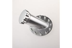 Billet Aluminum Fuel Cell Fast Fill Filler Neck 45 Degree 12 Bolt Flange Silver
