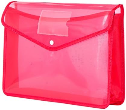 Expanding Poly Wallet File Organizer Protector 3.5 Inch Expansion,Buckle to Close,Letter Size 3 Colors (Red)