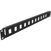 QiaoYoubang 1U Hinged 12 Port Blank Keystone Patch Panel | for 19 inches Rack Mount (1U12Holes)