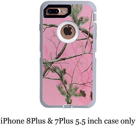 Chanroy-- iPhone 8Plus &amp; 7Plus (5.5"" Version) Heavy Duty Shockproof Dirtproof Defender Case Cover with Built-in Screen Protector (Pink tree)