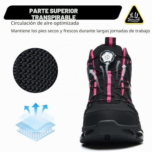 PAQOZKC Lightweight Safety Boots Men Women Comfortable Work Boots