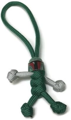 Paracord Buddy The Green Keychain with Boba Bead - Ultra Portable Novelty Handmade Tacticool Tactikey Carabiner Accessories made of Genuine US 550 Cord, for Motorcycles, Scooters, Cars, and Gifts.