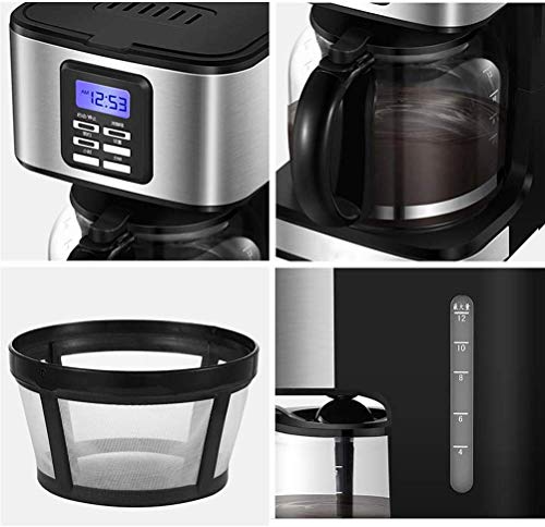 BJLWTQ Filterkaffeemaschine, 1.8L Kapazität Kaffeemaschine Programmierbare 24-Stunden-Timer mit LCD-Display, Kaffee… – Bild 8