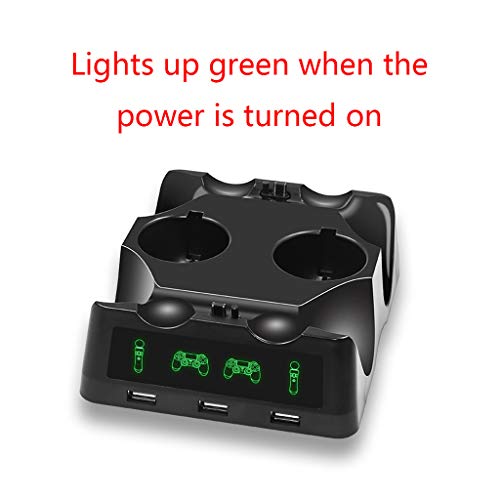 leidersty USB Charging Dock Station for Playstation 4 PS4 Slim Pro PS VR PS Move Accessories,Black