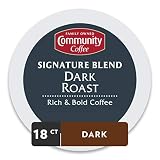 Community Coffee Signature Blend Dark Roast Single Serve, 18 Ct Box, Compatible with Keurig 2.0 K Cup Brewers, Full Body Bold Taste, 100% Arabica Coffee Beans