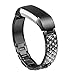 bayite Metal Bands Compatible with Fitbit Alta and Alta HR, Jewelry Bangle Adjustable Bracelet with Rhinestone? (Black, 5.5