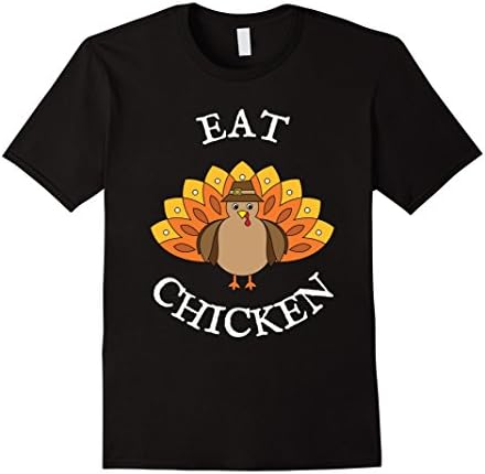 Mens Hilarious thanksgiving turkey tee - Eat Chicken T-Shirt 2XL Black