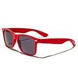 Mirozi Unisex Retro Wayfarer 52MM Colored Frame Sunglasses (Red)