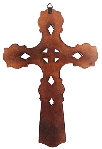 The StoreKing Wooden Decorative Wall Cross French Handmade Plaque Religious Altar Cross Home Living Room Home Decor (Design5)