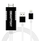 Lightning to HDMI Adapter,iPhone to HDMI Lightning Digital AV Adapter 6.5ft 1080P HDTV Cable for iPhone(Compatible with iPhone X/8/8 plus),iPad,iPod by EBEAUTYDAY