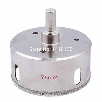 Generic 75 mm 3" inch Outside Diameter Diamond Coated Hole Cutter Saw Drill Bits Hex Shank 10 mm for Stone Marble Granite Ceramic Tile