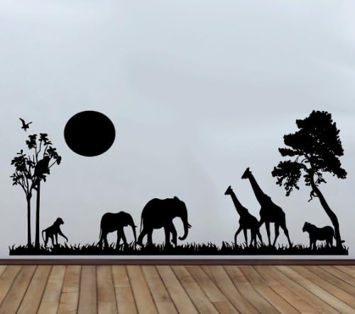 African Safari Animal Silhouette Large 58cm x 135cm