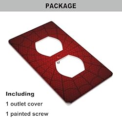Pznen Red Spider Web Outlet Covers Duplex Wall