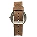 BIJOUONE B001 Minimalist Brown Leather Stainless Steel Swiss Quartz Analog Unisex Watch, Clean Simple Causal Vintage Design