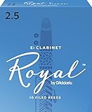 Royal by D'Addario RBB1025 Eb Clarinet Reeds, Strength 2.5, 10-pack