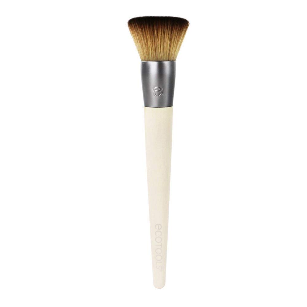 EcoTools Custom Coverage Buffing Brush - Soft Custom Cut Bristles Recycled Aluminum Ferrules; For Use with Cream or Powder Foundation Blush and Bronzer: Beauty