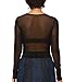 May&Maya Women's Long Sleeve Pure Mesh Blouse