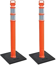 Cortina EZ Grab Delineator 45" Post, 3" Hip Collars with 10 lb Base, 03-747RBC-2, Oran