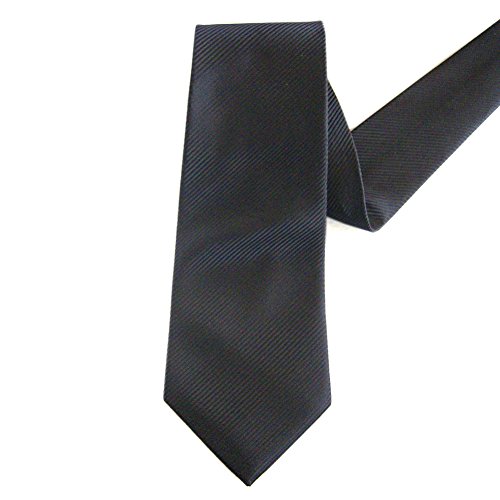 Extra Long Fashion Tie by Towergem,Microfibre Black Solid XL Men's Necktie