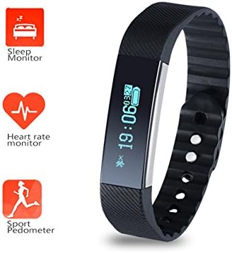 Fitness Tracker, Smart Bluetooth Wristband Pedometer Smart Bracelet Heart Rate Monitor Sleep Monitor, Waterproof Activity Tracker Watch for Android & IOS (Black)