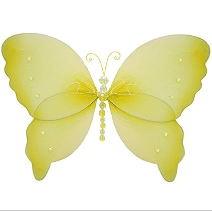 Amazon Com Nylon Butterfly Small 7 Yellow Crystal Hanging Mesh