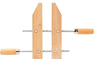 Wooden Handscrew Clamp with Large Diameter Stainless Steel Spindles, Adjustable Range, and Hardwood Handles Reinforced with S