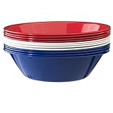 Liberty 28-ounce Plastic Cereal/Soup Bowls | set of 12 in 3 Assorted Colors