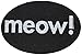 Ore' Pet M806S Black Oval Meow Recycled Rubber Pet Placemat