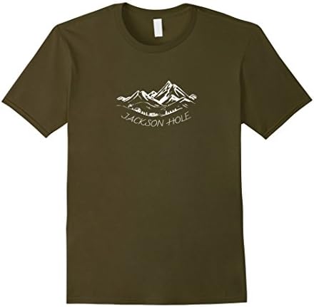 Men's Jackson Hole Wyoming - Vintage Mountain T-Shirt 3XL Olive