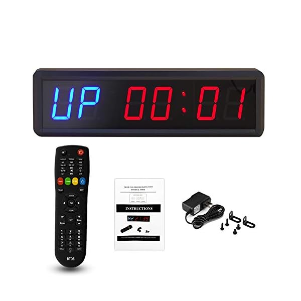 BTBSIGN 1.8'' LED Interval Workout Timer Countdown Stopwatch