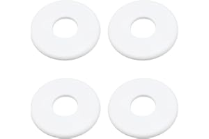 LC LICTOP Wall Split Flange Escutcheon Plate for 1.3 Inch, ABS Round Faucet Cover, 3.74 Inch Self-Adhesive Pipe Cover, Water Pipe Wall Hole Decoration for Laundry Bathroom Kitchen, 4Pcs White