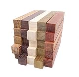 Exotic Wood Pen Blanks 25-Pack: Bloodwood, Mexican Ebony, Jatoba, Hard Maple, Ipe, 5 of Each Wood Type, 5 x 3/4 x 3/4 inches
