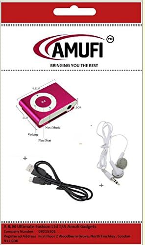 Mini Fashoin Clip Metal MP3 Music Player , Support 1 - 32GB SD Card (Pink)