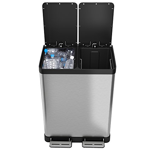 1 iTouchless+SoftStep+16+Gallon+Trash+Recycling