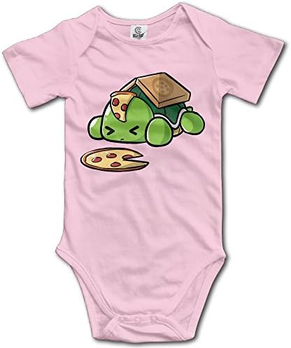 Infant Baby Funny Pizza Turtle Cute Bodysuit Onesie Pink 24 Months