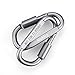 Makhry 6PCS Aluminum D-Ring Locking Carabiner Clip Spring Snap Hook Camping Hooks Keychain Carabiner Hooks (Silver)