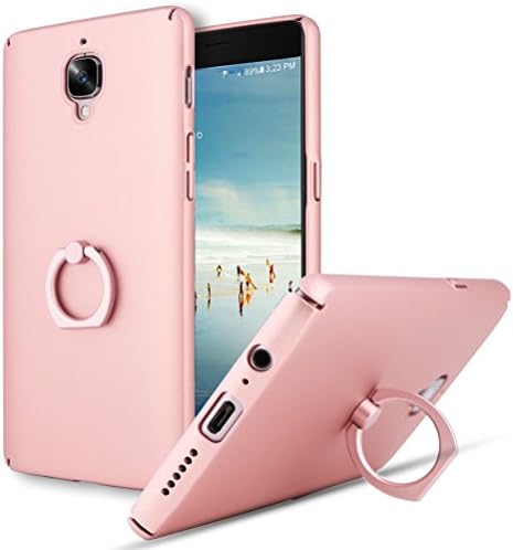 Bestsky OnePlus 3/3T Case with 2 in 1 Ring Holder Kickstand Function, Ultra-Thin Bright Color Premium PC Hard Protect Case Back Cover for OnePlus 3/3T, Pink