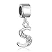 CharmSStory Alphabet Beads S Letter Charm Initial Spacer Dangle Simulated Birthstone Synthetic Crystal for Bracelets