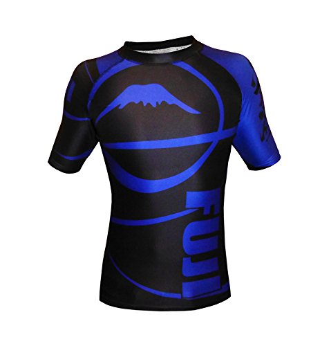Fuji IBJJF Freestyle Short Sleeve Rash Guard, Blue, X-Large
