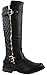 Forever Mango-21 Women's Side Zip Knee High Flat Riding Boots Black (10)