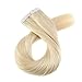 16 Inch Seamless Skin Weft Tape in Remy Hair Extensions Bleach Blonde Color #613 Adhesive Remy Human Hair Extensions 20pcs/50g Glue on Extensions