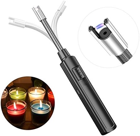 KUOOL USB Plasma Electric Arc Lighter, No Spark &amp; Smell, Flameless, Windproof, Butane Free, Safe Electric Lighters with 360° Rotation Flexible Elbow-Multipurpose for Candle,BBQ,Camping,Cigar