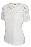Zeagoo Women V-Neck Hollow Out Short Sleeve Casual Blouse Chiffon Shirt