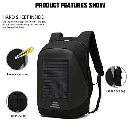 image for DTBG Solar Charger Backpack 15.6 Inch Laptop Backpack Multi-Function O