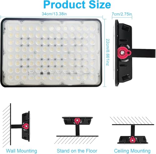 400W Reflectores Led Exteriores,con Interruptor, IP66 Water Proof, para Parques de Atracciones, Jardines, Garajes, Plazas, Fábricas, Estadios, Patios (Sin Enchufe)