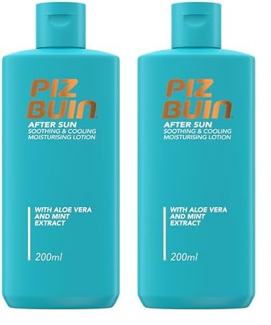 Piz Buin After Sun Soothing and Cooling Moisturising Lotion | With Aloe Vera | 200ml (Pack of 2)