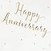 BLUE PANDA 50 Pack Happy Anniversary Napkins, Gold Foil Cocktail Napkins for Wedding Anniversary, Party Decorations, Disposable (5 In)