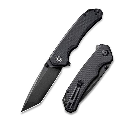 CIVIVI Brazen Folding Pocket Knife,3.5Inch Tanto D2 Plain Blade,G10