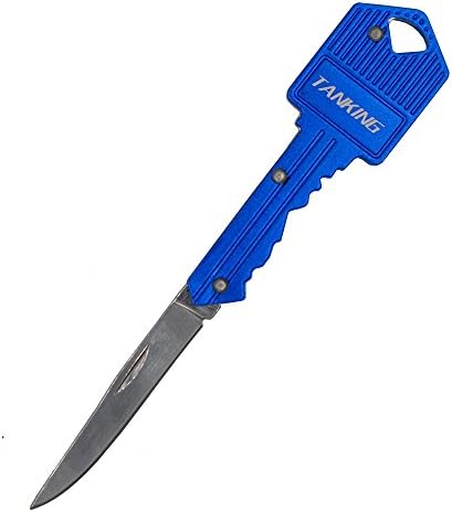 TANKING Key Shaped Folding Pocket Knife(Blue)